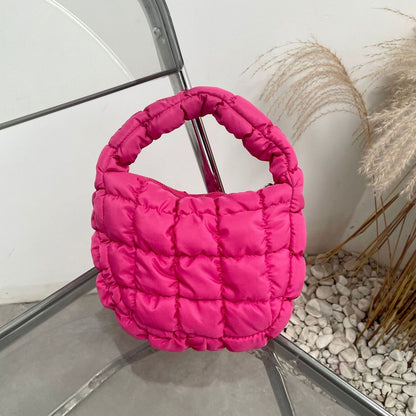 Quilted Shoulder Bag Pleated Cloud Shape Versatile Small Shoulder Handbag Totes