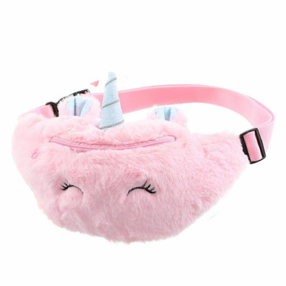 Children's Pack Unicorn Fanny Girls Waist Bag Plush Toy Belt Color Cartoon Purse