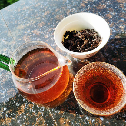 357g Yunnan Seven Seeds Cake Tea Yiwu High Pole Ancient Ripe Old Pu'er Tea Cake