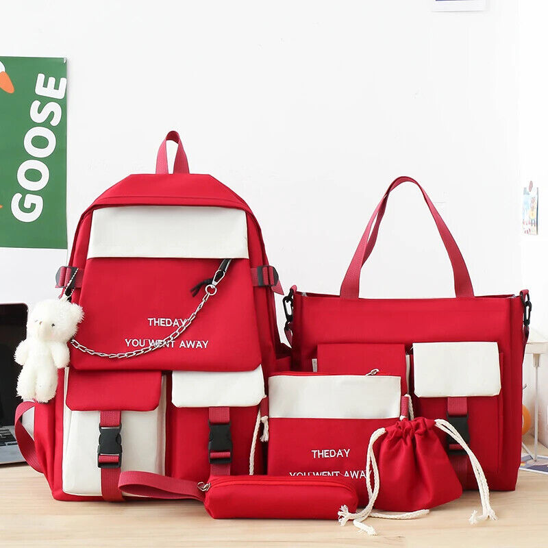Women Backpack Nylon School Bag for Girls Multiple Pockets Bookbags