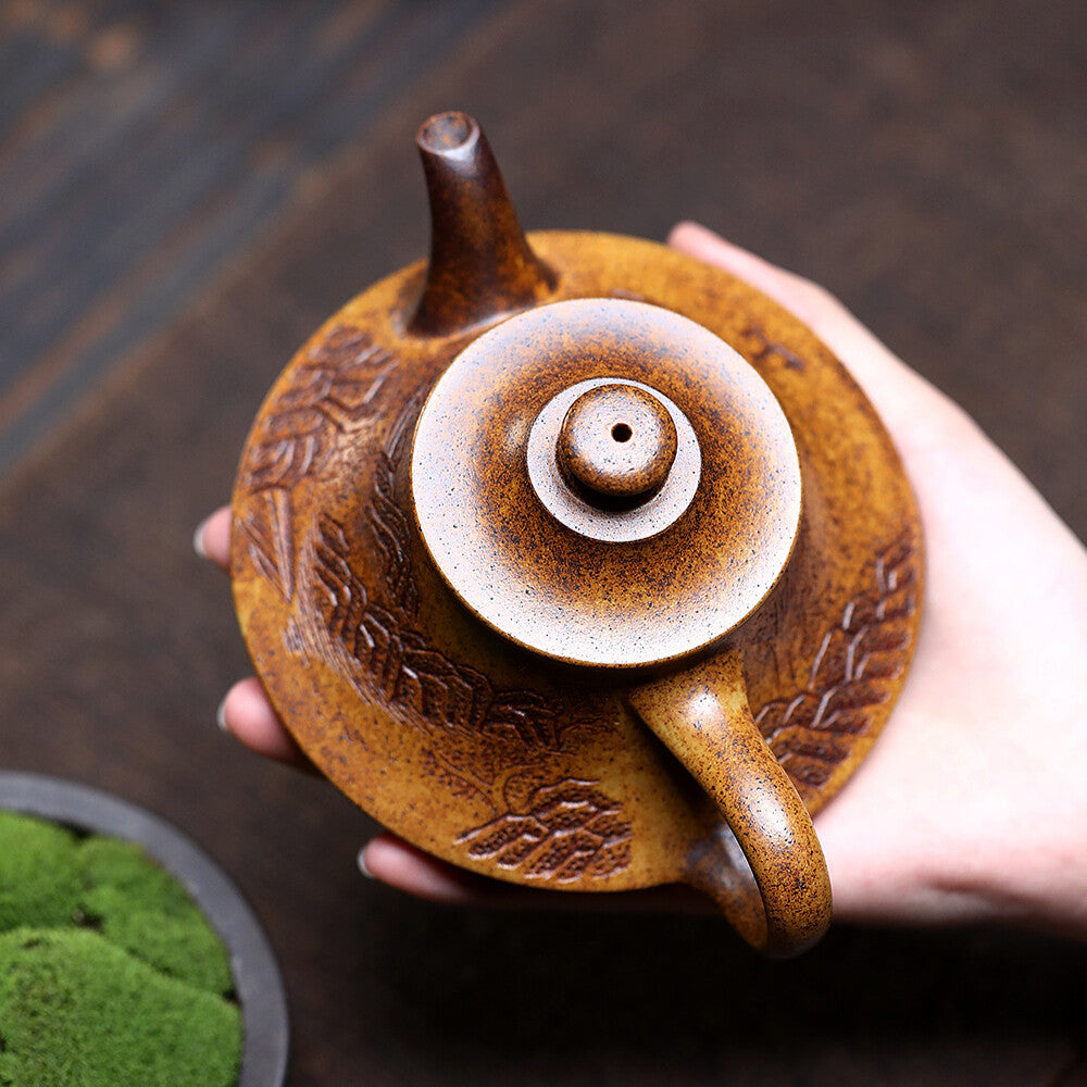 Yixing Zisha Teapot 230cc Teapot Household Kung Fu Tea Set For Puer Tea Keel Pot