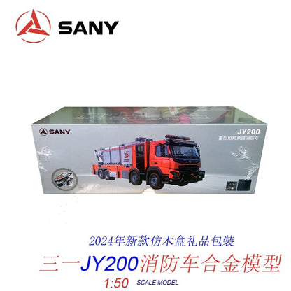1:50 SANY JY200 Fire Engine Truck Emergency Recue Vehicles Diecast Model