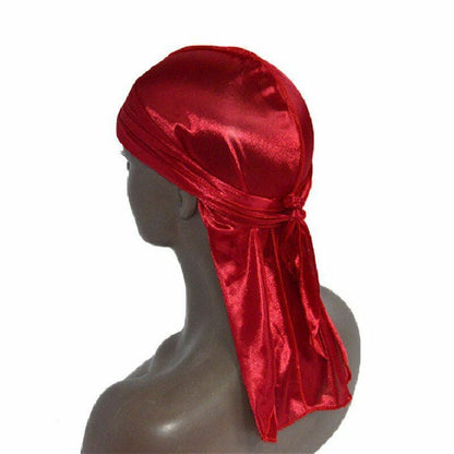 Satin Stretchy Cap Hip Hop Wigs Turban Bandana Headwear Solid Hair Accessories