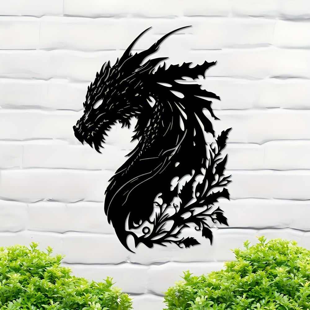 Animal Plant Patterns Unique Housewarming Gift for Home Metal Dragon Wall Art