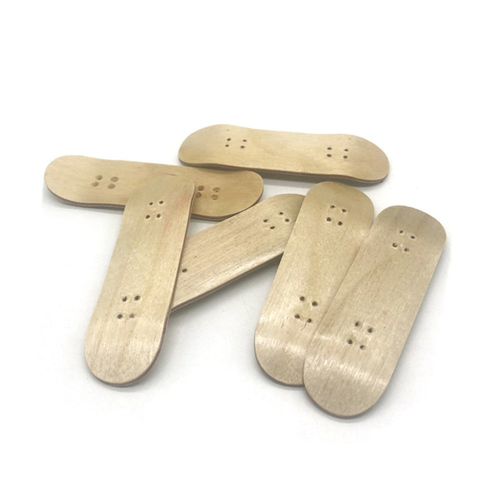 10Pcs Handmade Fingerboards Wooden Tech Deck Skateboard Natural Wood Grain
