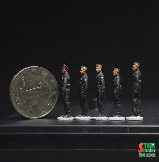 1/72 5Pcs/Set Alloy German Weitmann Tiger Tank S04 Vehicle Crew Soldier Model