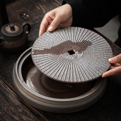 26.7cm Retro Ceramic Tea Tray Room Water Storage Tea Tray