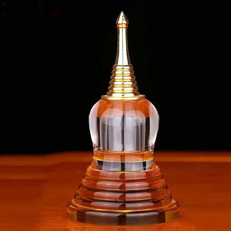 4.7" Buddhist Decoration Crystal Stupa Sarira Dagoba