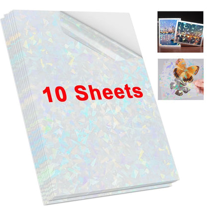 Photo Paper A4 Self-Adhesive Stickers 10 Sheets Holographic Cold Laminating Film