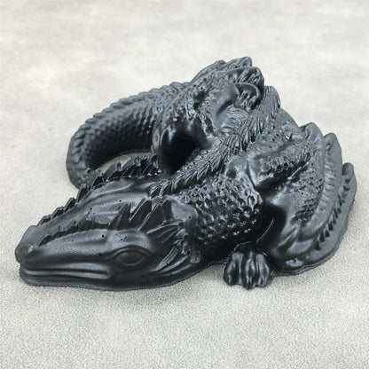 1 Piece Black Resin Dragon Hand Carved Dragon Crystal Reiki Healing