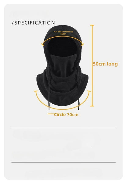 Plush ski mask, warm mask cap, scarf, fishing travel cycling cap - USA