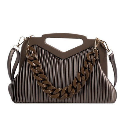 Acrylic Handbag Chain Shoulder Bag Synthetic Leather Crossbody Clutch 30*19*11CM
