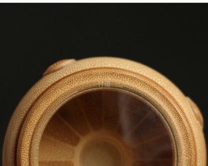 Handmade Bamboo Singing Insect Box Round Cricket Keeper Case 6.5cm Chinese Craft
