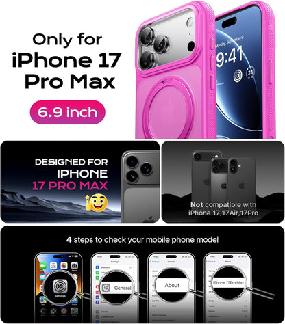 Magnetic Iphone 17 Pro Max Case, Iphone 17 Pro Max Case with Stand, Compatible w