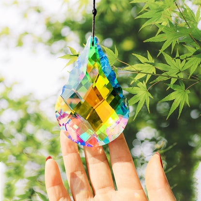AB Aurora Feng Shui 89MM Gourd Crystal Hanging Faceted Prism Suncatcher Pendant