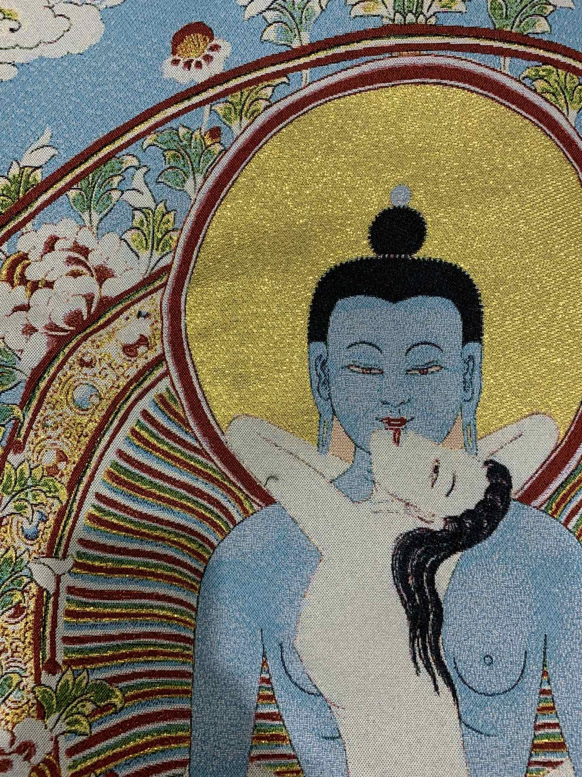 36" Tibet Tibetan Cloth Silk Samantabhadra Kuntuzangpo Adibuddha Tangka Thangka