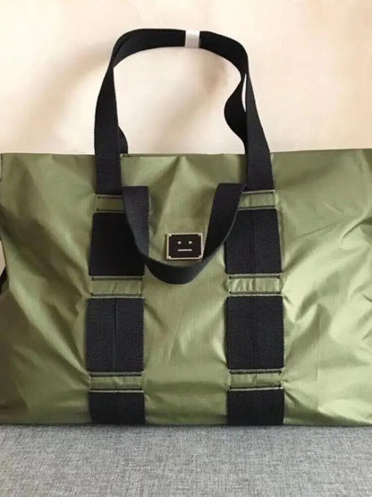 Women Men Zipper Shoulder Bag Travel Tote Shopping Bags