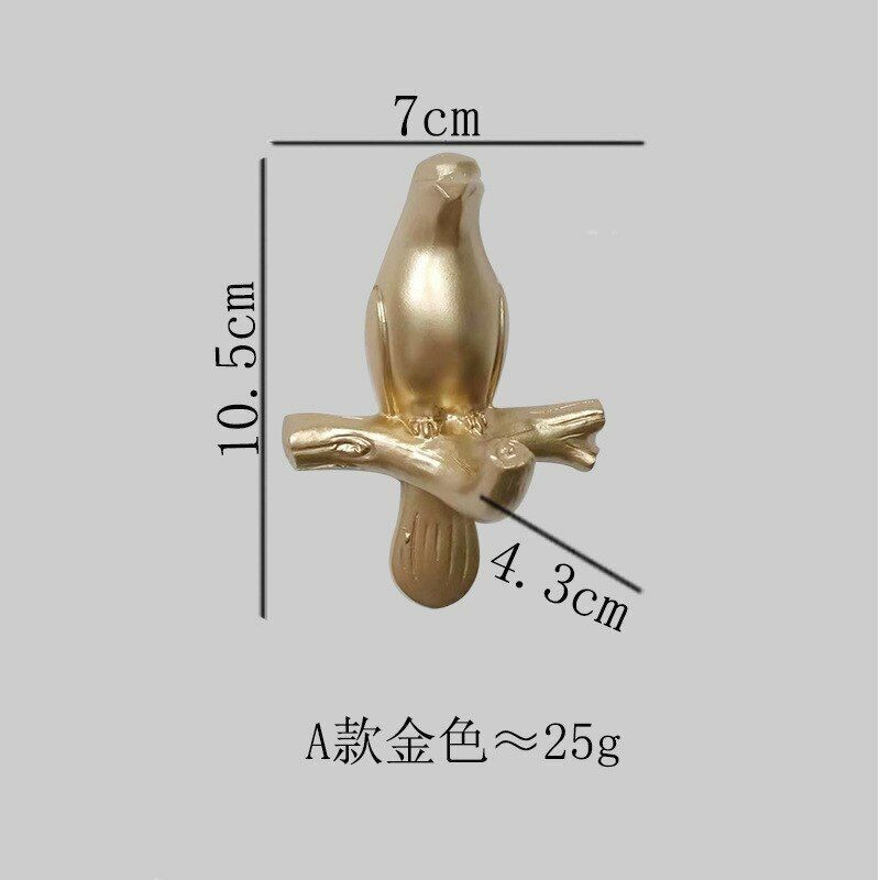 4Pcs/Set Birds Resin Hooks Wall Decor Bedroom Door Seamless Coat Frame Organizer
