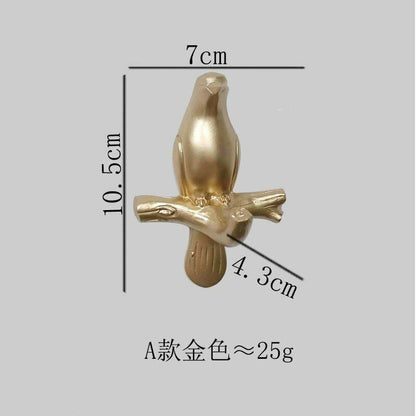 4Pcs/Set Birds Resin Hooks Wall Decor Bedroom Door Seamless Coat Frame Organizer