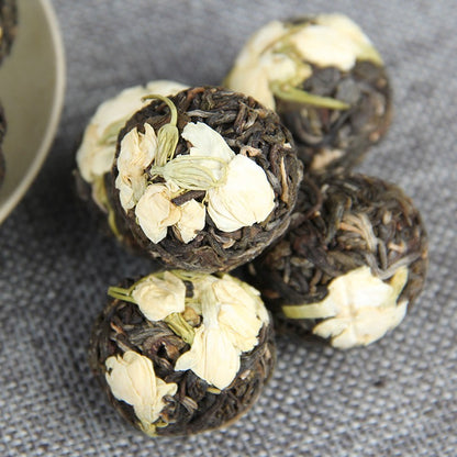 500g Pu'er Jasmine Tea Long Zhu Handmade Xiaotuo Tea Ancient Tree Tea Raw Tea