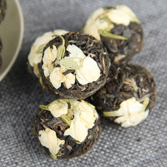 500g Pu'er Jasmine Tea Long Zhu Handmade Xiaotuo Tea Ancient Tree Tea Raw Tea
