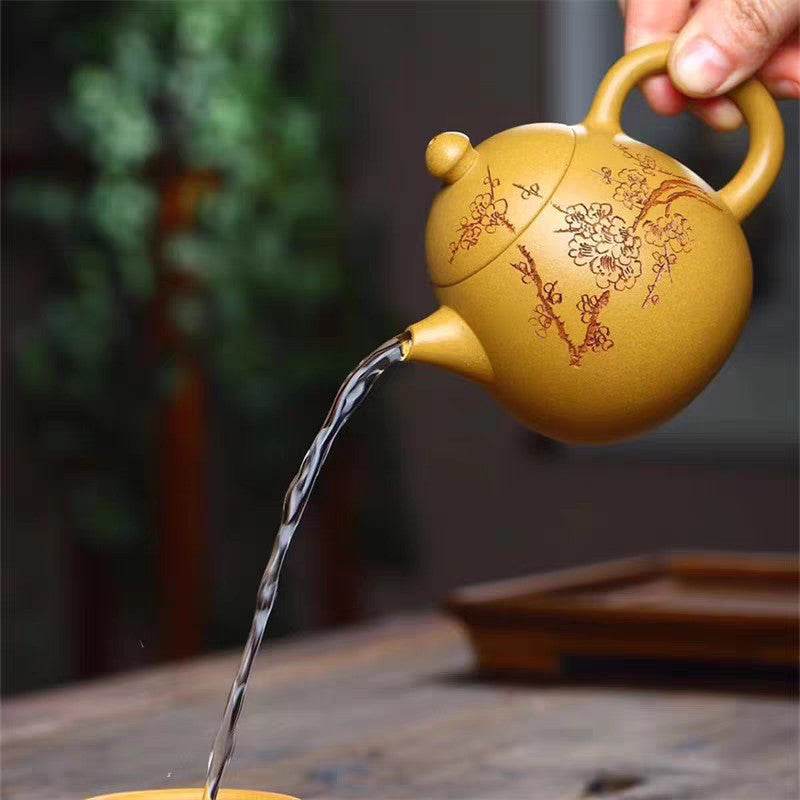 Chinese Teapot Yixing Purple Clay Pot Handmade Dragon Egg Pot Tea Set Teapot