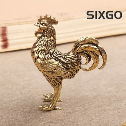 1Pc Brass Rooster Town House Mascot Tea Ceremony Tea Pet Decoration Ornament