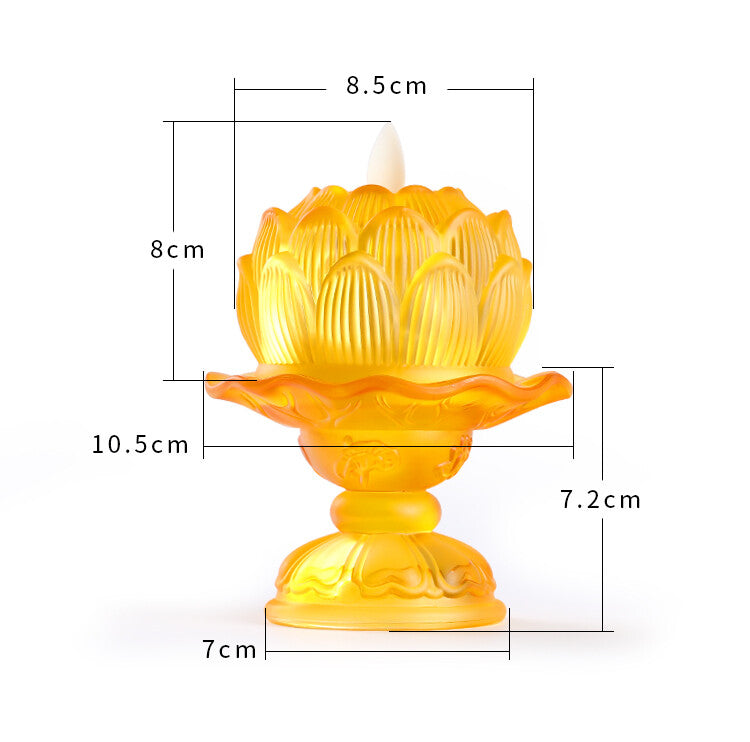 1pairs Buddhism Supplies LED Glass Lotus Lamp Household Temple Buddha Light