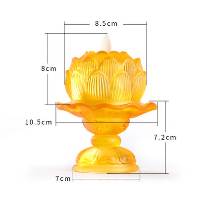 1pairs Buddhism Supplies LED Glass Lotus Lamp Household Temple Buddha Light