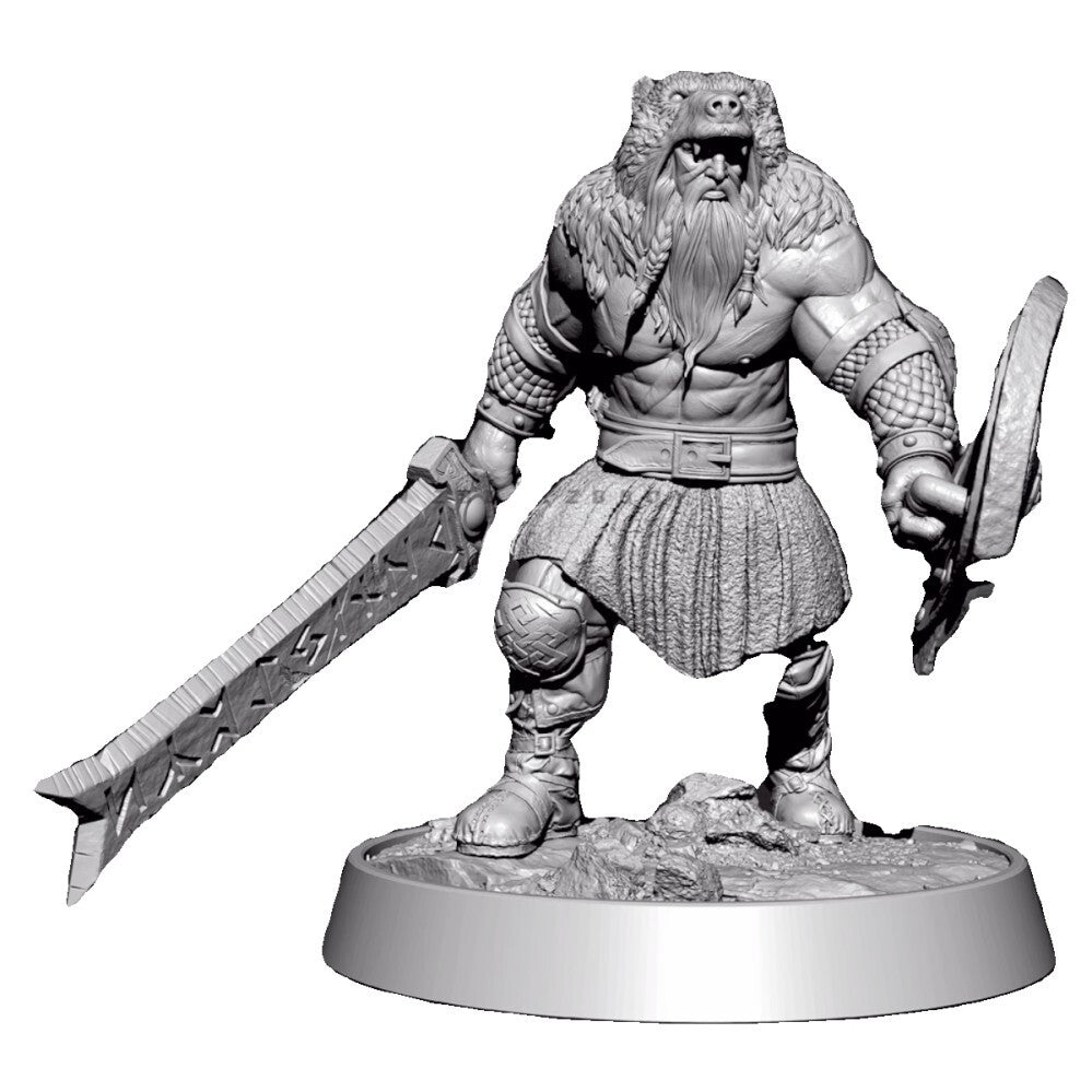 1/24 resin figure model kit Cold Winter General Bear Head Warrior 3D Printing