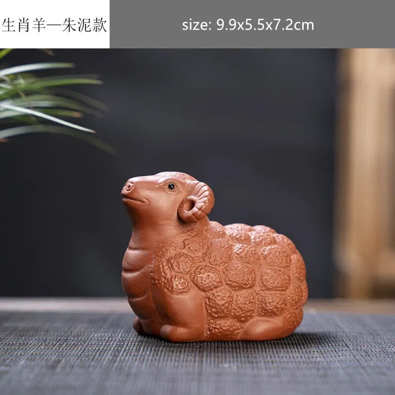 Creative Purple Sand 12 Zodiac Animal Decoration Tea Pet Lovely Desktop Ornament