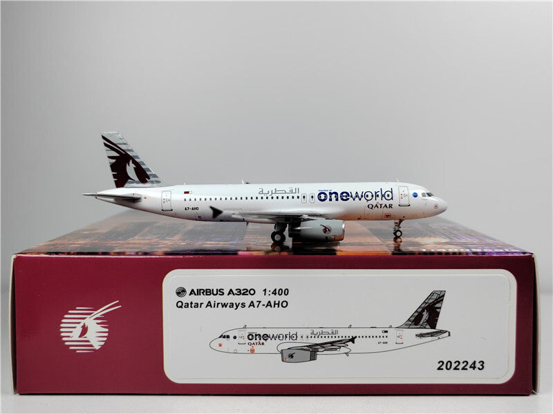 1:400 Panda QATAR Oneworld AIRBUS A320 Passenger Airplane Diecast Aircraft Model
