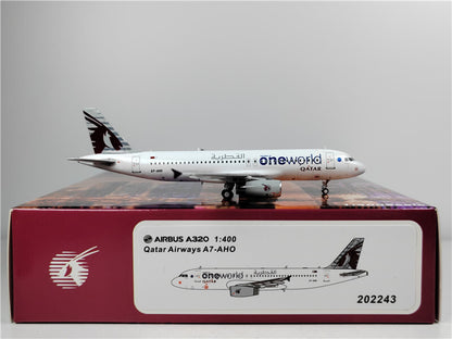 1:400 Panda QATAR Oneworld AIRBUS A320 Passenger Airplane Diecast Aircraft Model