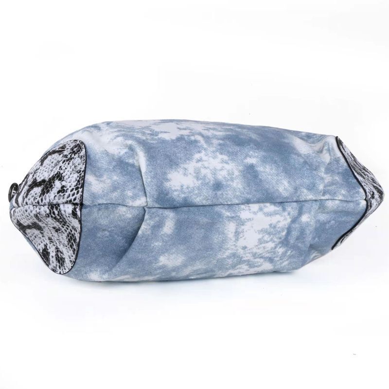 Real Leather Canvas Fashion Bags Flower Printing Leisure Stylish Handbags Purses