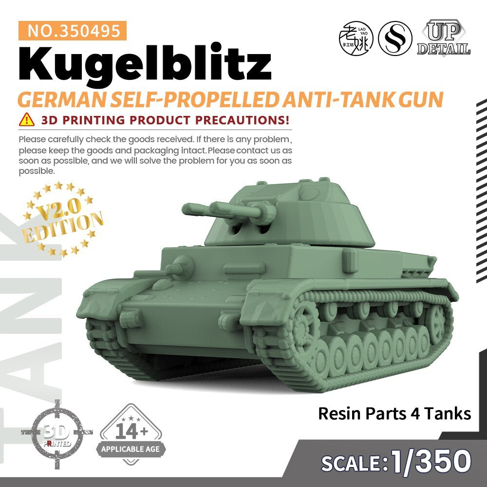 SS495 1/200/350/700 Model German Kugelblitz Self-Propelled Anti-Tank Gun