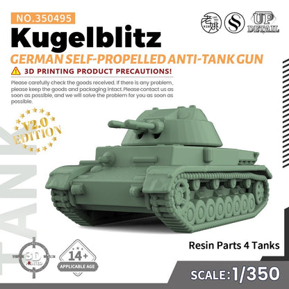 SS495 1/200/350/700 Model German Kugelblitz Self-Propelled Anti-Tank Gun