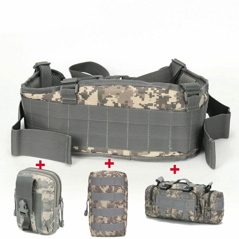 Army War Battle Belt Military Tactical Nylon Waist Bag Tools Carrier CS Belt