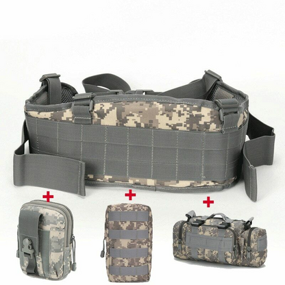 Army War Battle Belt Military Tactical Nylon Waist Bag Tools Carrier CS Belt