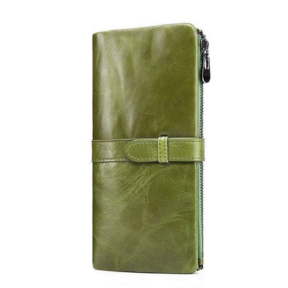 Genuine Leather Long Wallet Money Bags Portable Wallets Purse 18*9.5*1.5 CM 1 PC