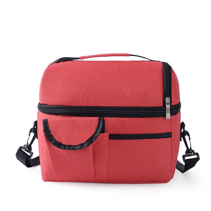 Insulation Pack Lunch Bag Double-layer Fresh-keeping Bag Picnic Pouch Ice Pack ಇ