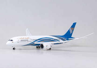 1:130 43CM OMAN AIR BOEING 787 Passenger Airplane Landing Gear Resin Plane Model