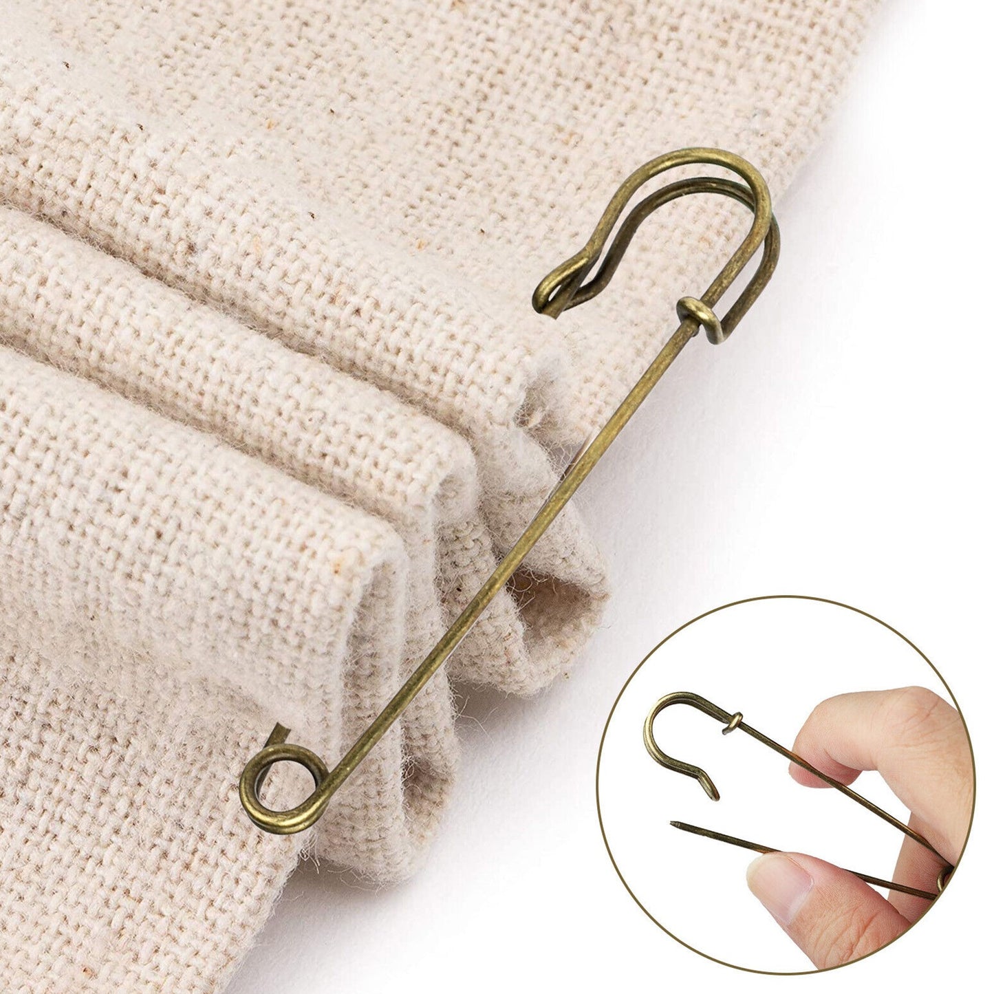 30Pcs Large Safety Pins Heavy Duty Blanket Pins Bulk Steel Spring Lock Pins