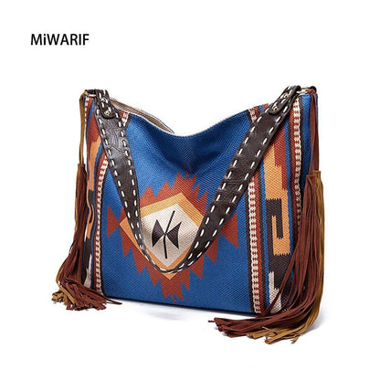 2023 New Fashion Woman Bags Women's Beach One-shoulder Carry Canvas Ethnic Style