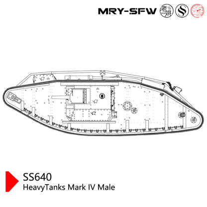 SSMODEL SS200640 1/200 Military Model Kit Great Britain HeavyTanks Mark IV Male