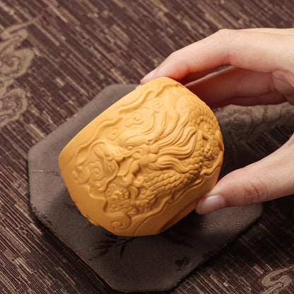 100Ml Purple Clay Relief Dragon Teacup Personal Cup Kung Fu Teacup -