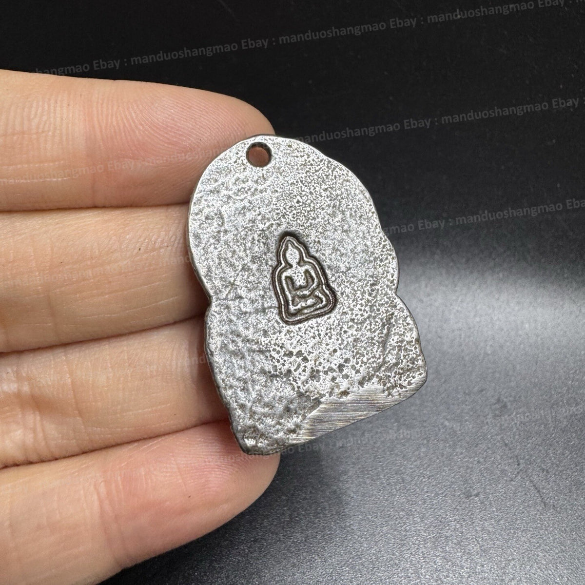 Tibetan Thokcha Black Mahakala Pendant Six-Armed Dharma Protector