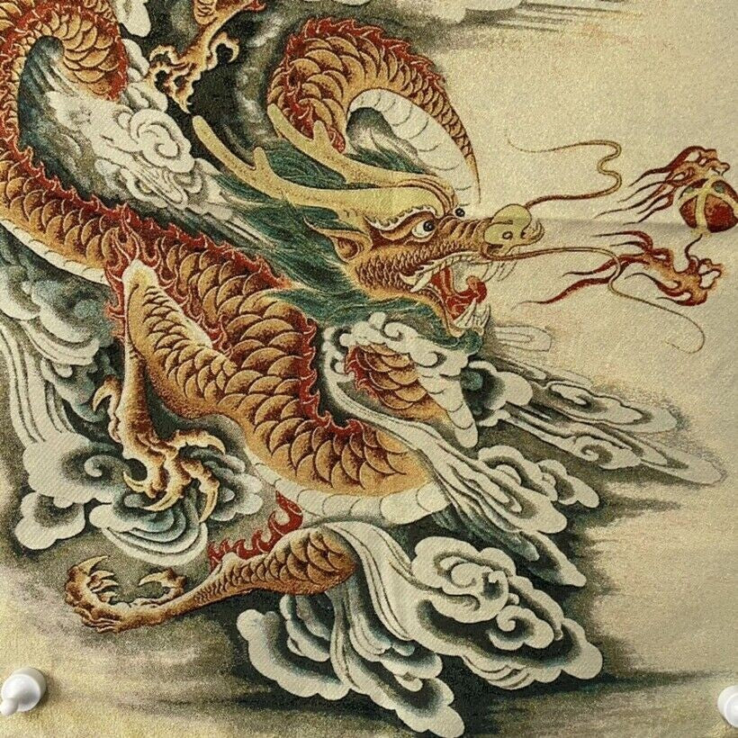 Chinese Old Silk Embroidery Painting Home Tang Ka Mural "Dragon"Painting