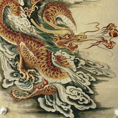 Chinese Old Silk Embroidery Painting Home Tang Ka Mural "Dragon"Painting
