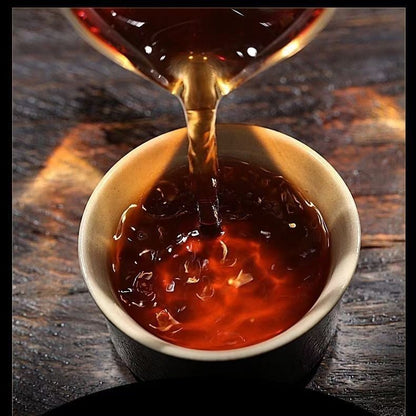 ！Yunnan Puer Brick Tea 1992 Laobanzhang Pu-erh Ripe Tea Brick Aged Puerh Tea250g
