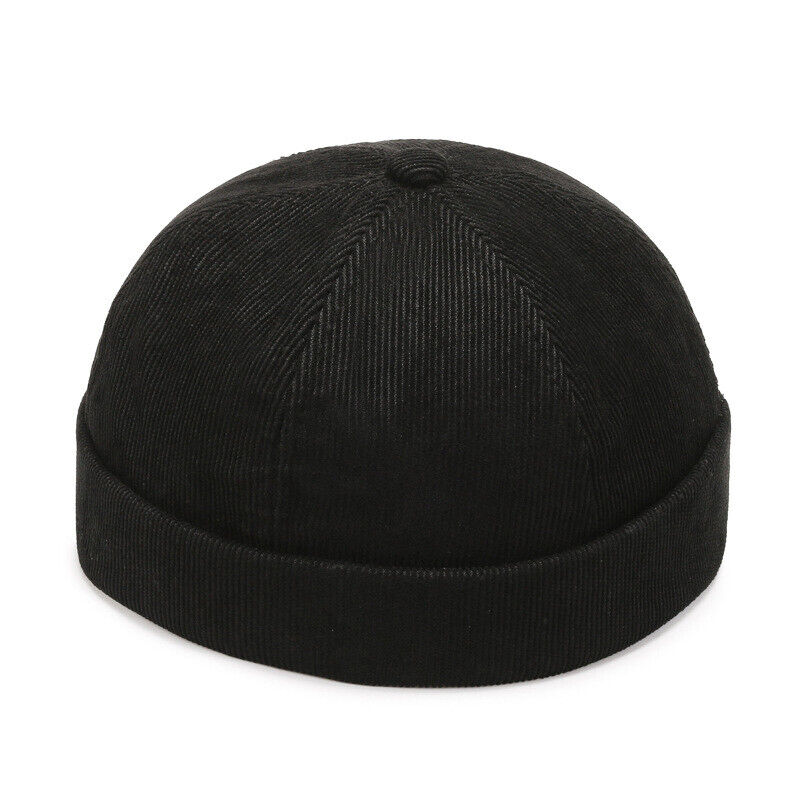 Men's Beanie Hats Retro Brimless Hat Hip-hop Rolled Cuff Skullcap Sailor Caps*